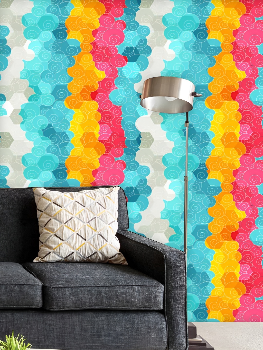 

ArtzFolio Printed UV-Resistant Anti-Bacterial Color CirclePeel & Stick Wallpaper, Multi