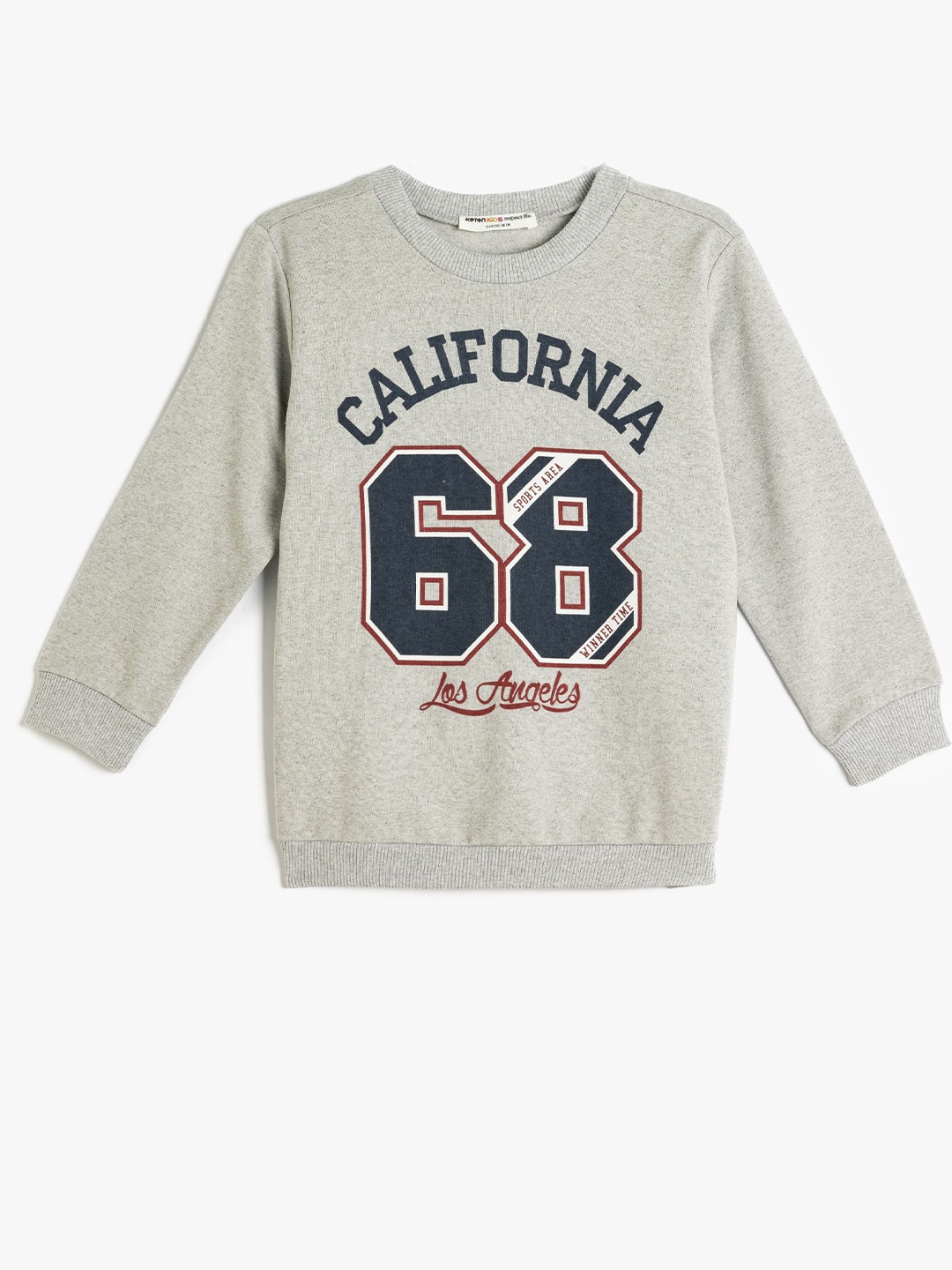 

Koton Boys Printed Round Neck Long Sleeves Pullover Sweatshirt, Grey
