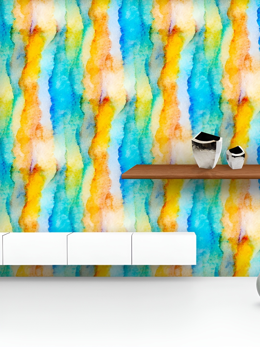 

ArtzFolio Printed UV-Resistant Anti-Bacterial Watercolor Doodles Peel & Stick Wallpaper, Multi