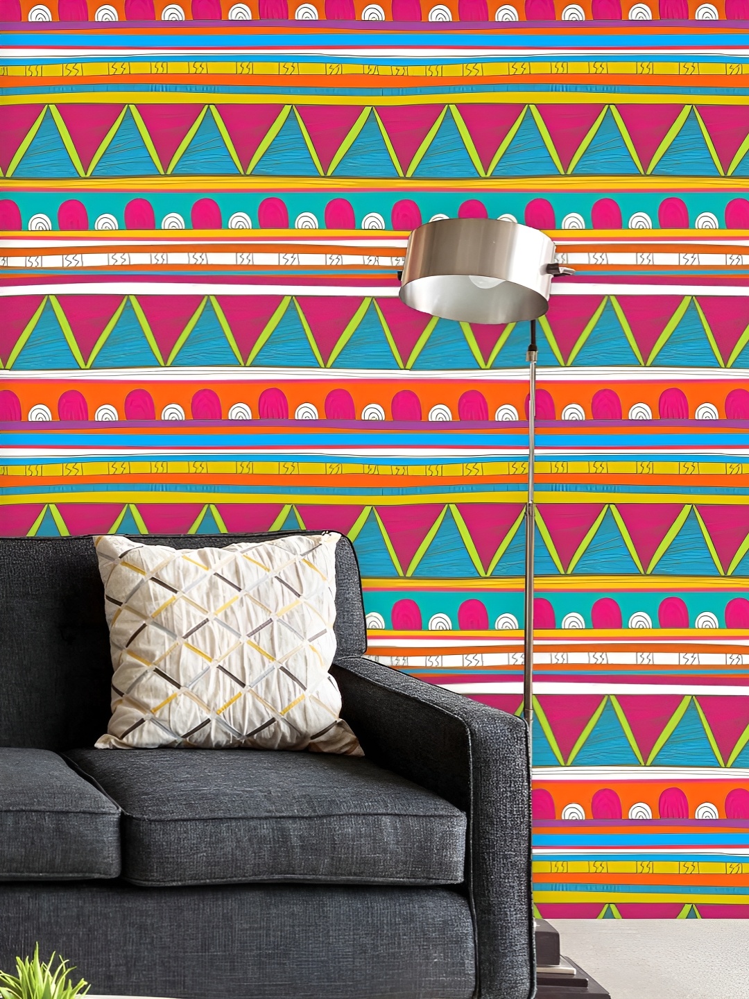 

ArtzFolio Printed UV-Resistant Anti-Bacterial Tribal Art Peel & Stick Wallpaper, Multi