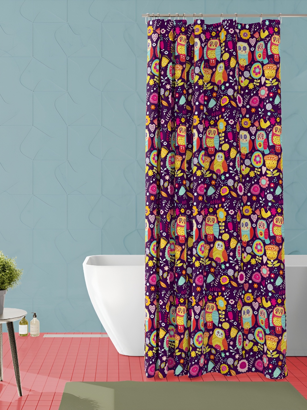 

ArtzFolio Purple & Mustard Abstract Printed Waterproof Shower Curtain