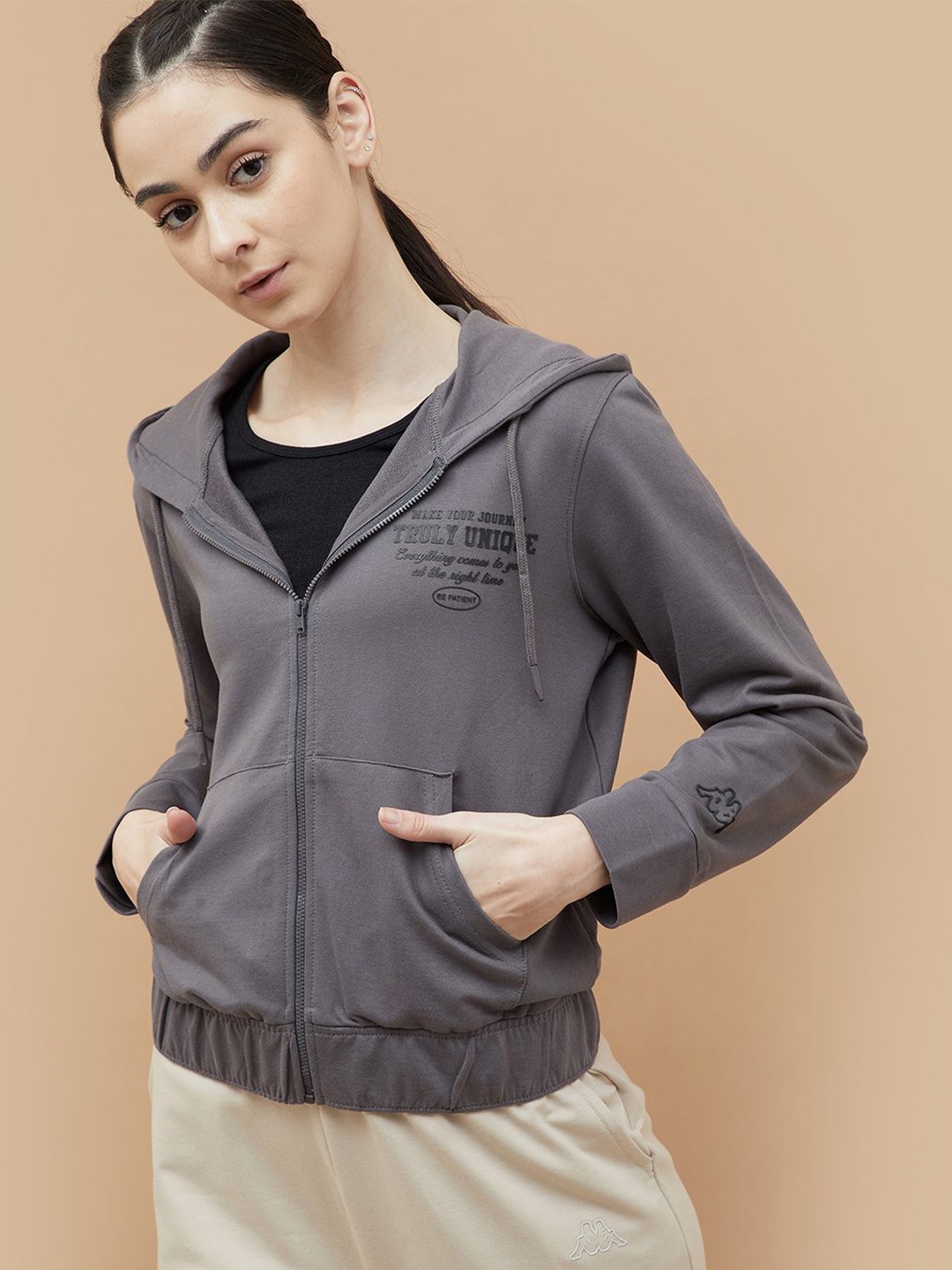 

Kappa Women Hooded Sweatshirt, Grey