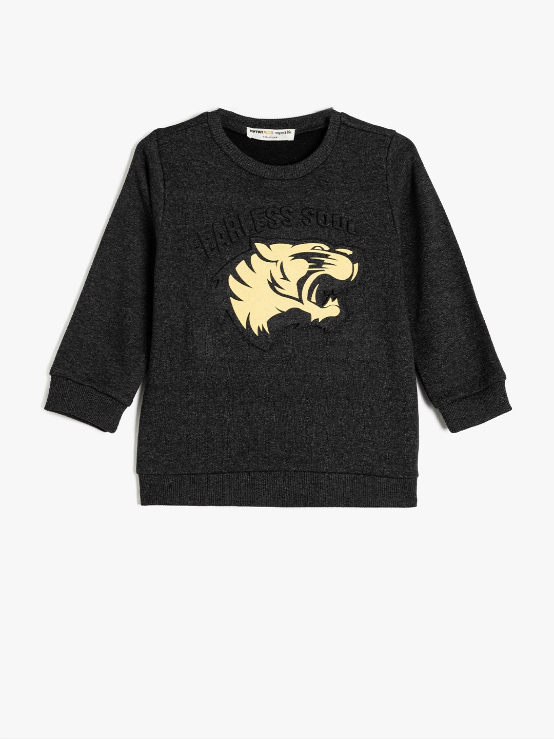 

Koton Boys Printed Round Neck Long Sleeves Pullover Sweatshirt, Grey
