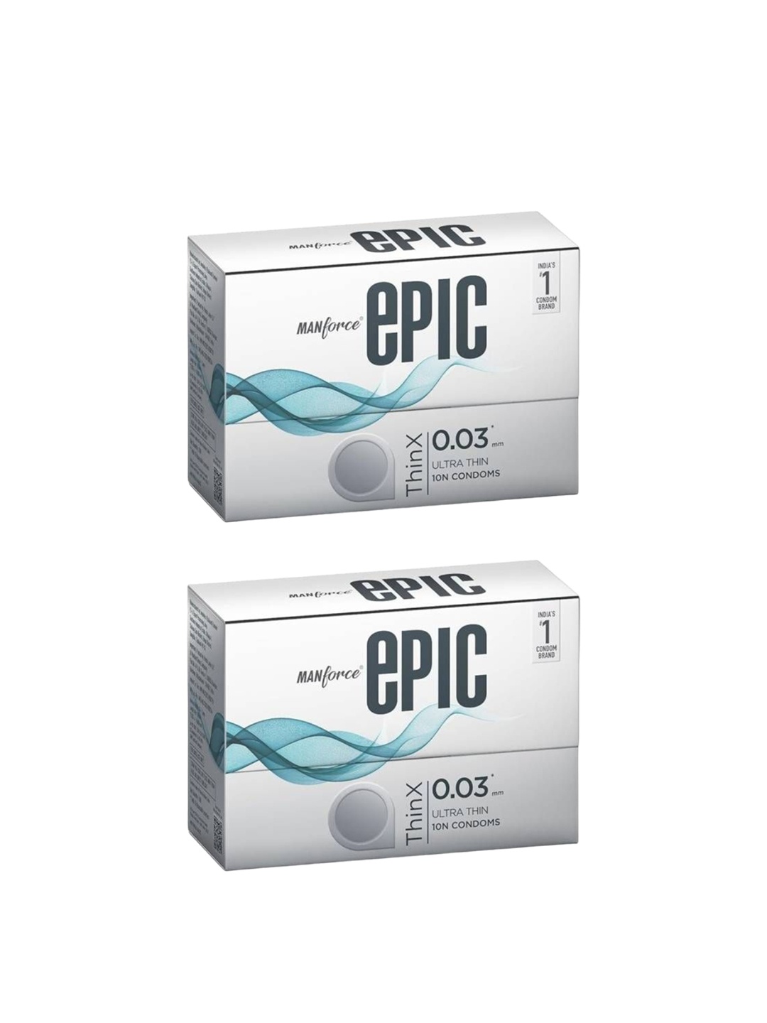 

Manforce Set of 2 Epic ThinX Ultra Thin Condoms - 10 Units Each, White