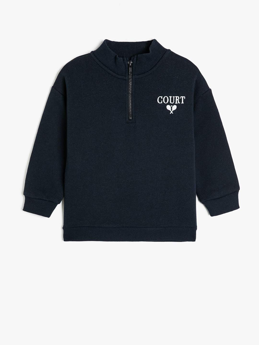 

Koton Boys Mock Collar Sweatshirt, Navy blue