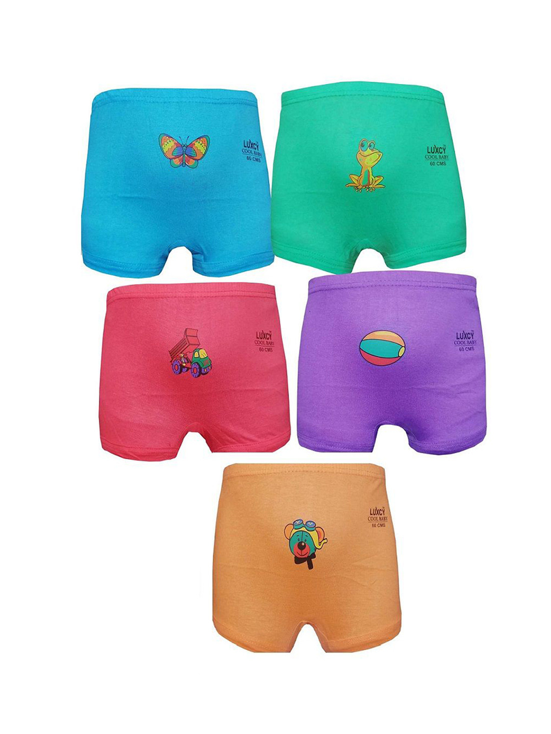 

MRB Boys Pack Of 5 Printed Pure Cotton Boy Shorts Briefs 60BKILUXCY DRAWER, Blue