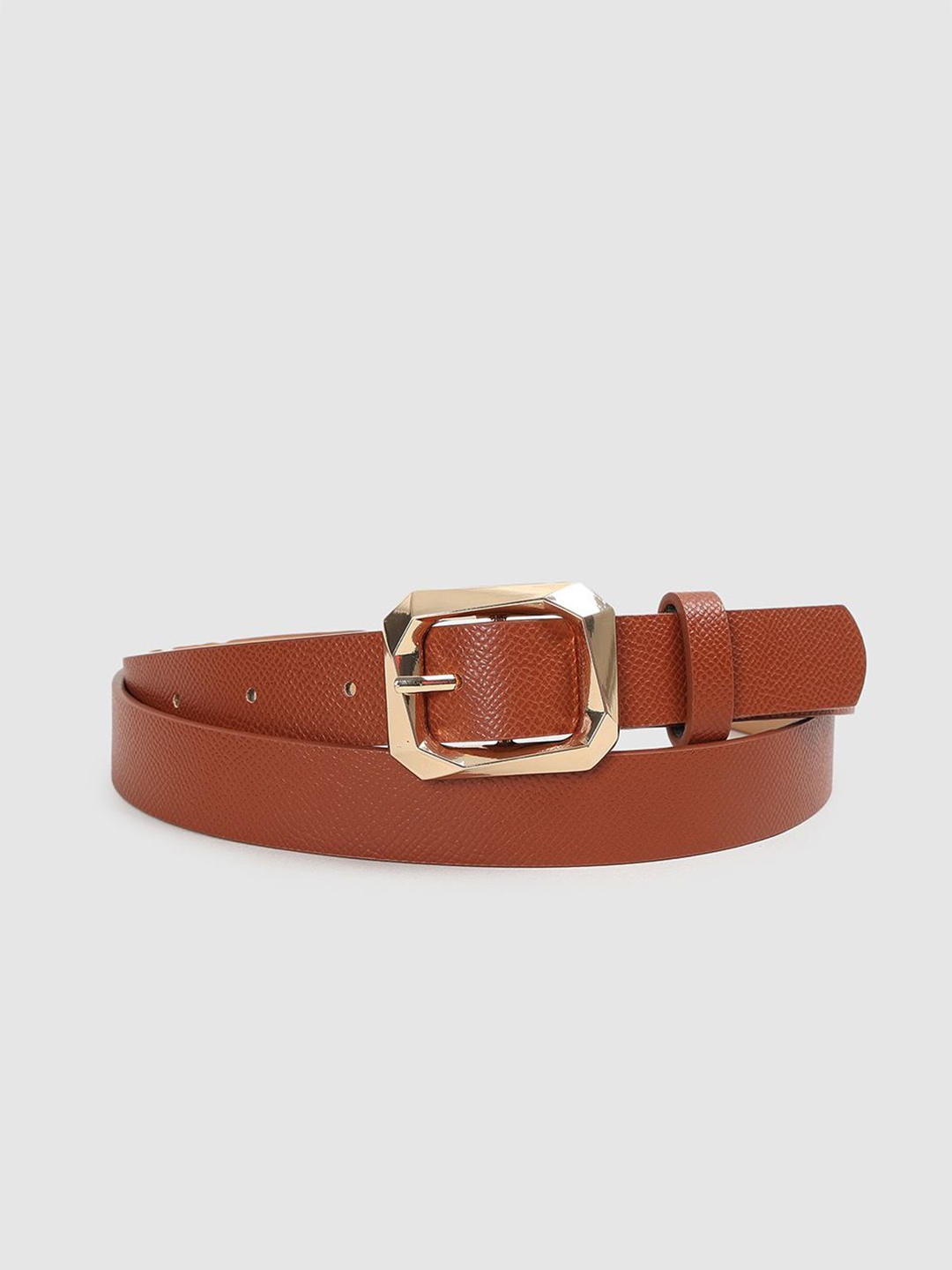 

Ginger by Lifestyle Women PU Casual Slim Belt, Tan