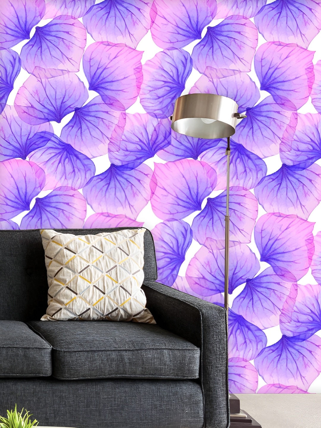 

ArtzFolio Printed UV-Resistant Anti-Bacterial Purple Flower Petal Peel & Stick Wallpaper, Multi