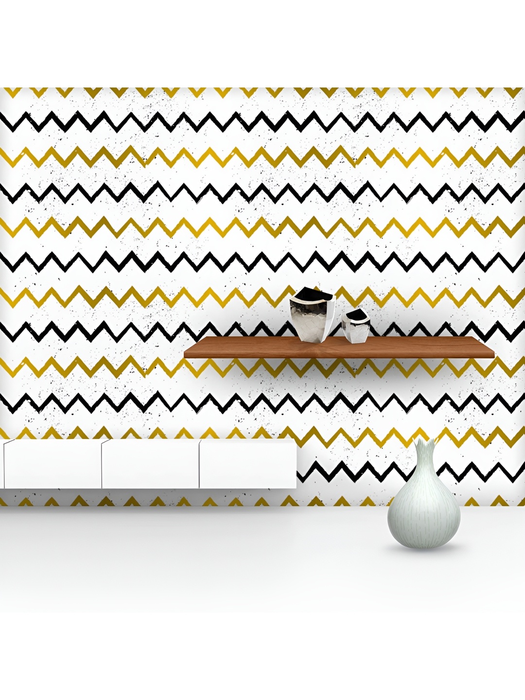 

ArtzFolio Printed UV-Resistant Anti-Bacterial Zig Zag Chevron Peel & Stick Wallpaper, Multi