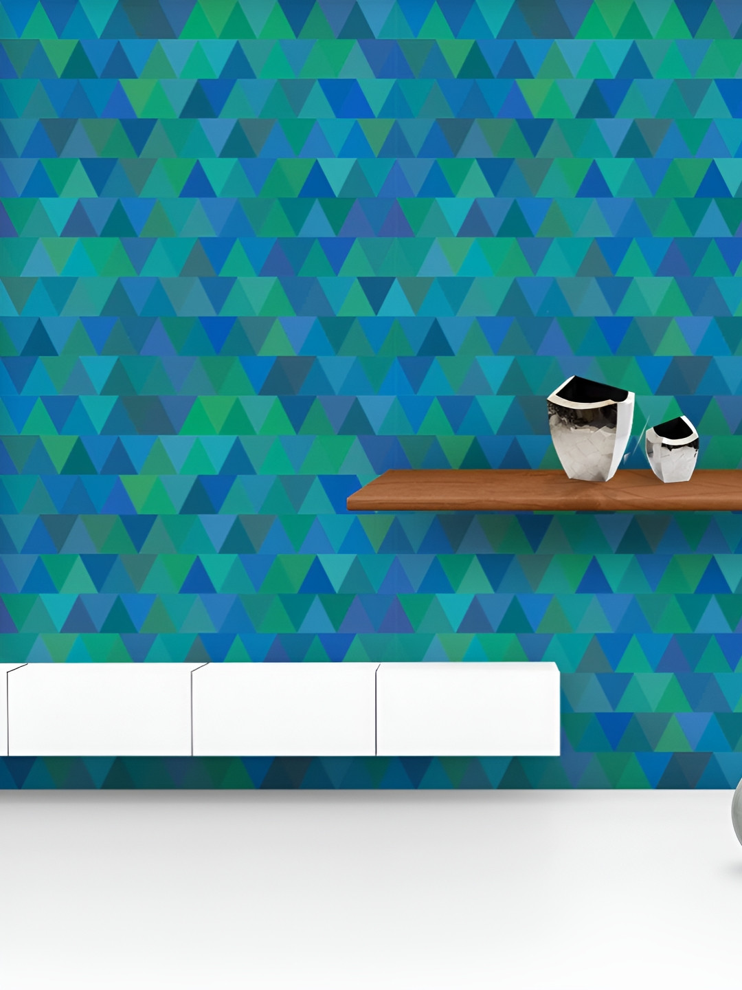 

ArtzFolio Printed UV-Resistant Anti-Bacterial Creative Triangles Peel & Stick Wallpaper, Multi