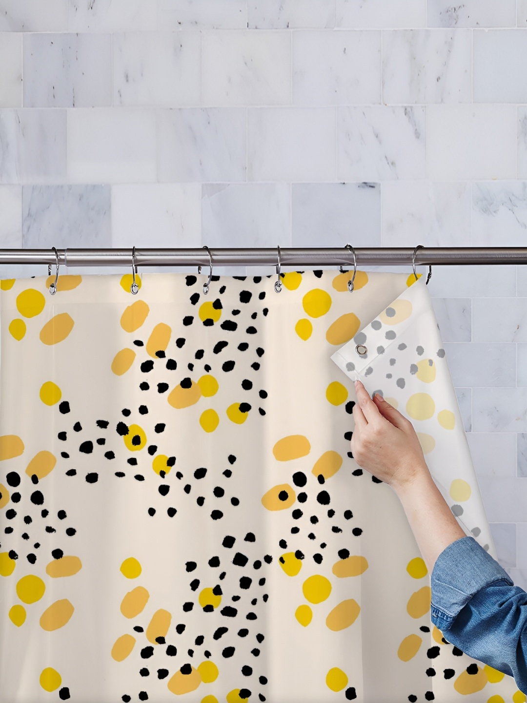 

ArtzFolio Single Piece Waterproof Polyester Shower Curtain, Multi