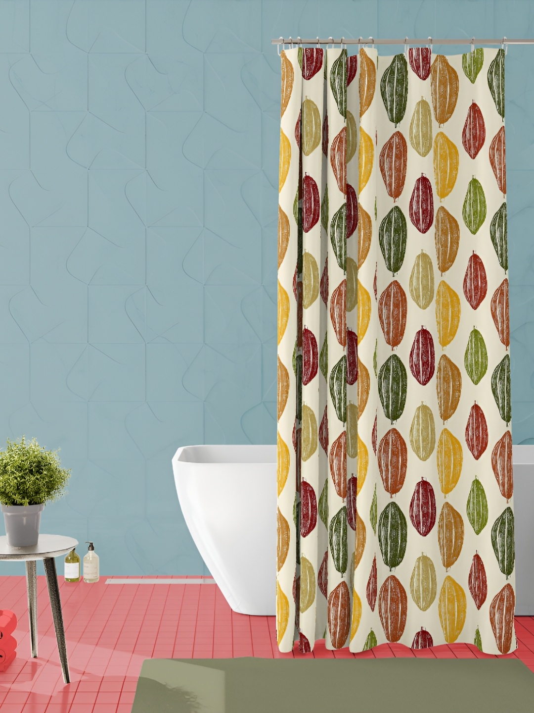 

ArtzFolio Cream Colored & Red Fruits Printed Waterproof Shower Curtain