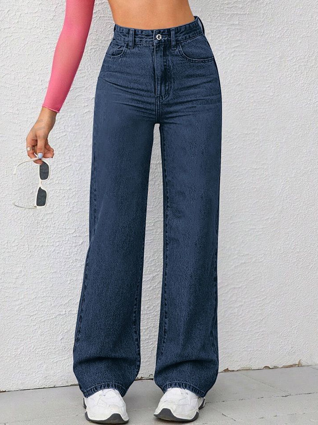 

Fashion2wear Women Boyfriend Fit No Fade High-Rise Cotton Jeans, Blue