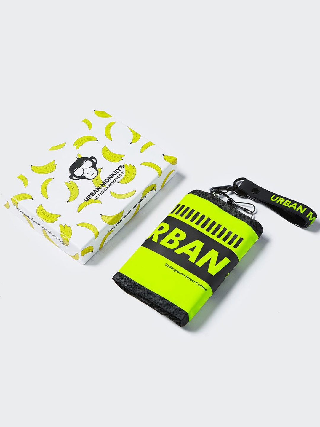 

Urban Monkey Unisex Typography Printed Three Fold Wallet, Lime green