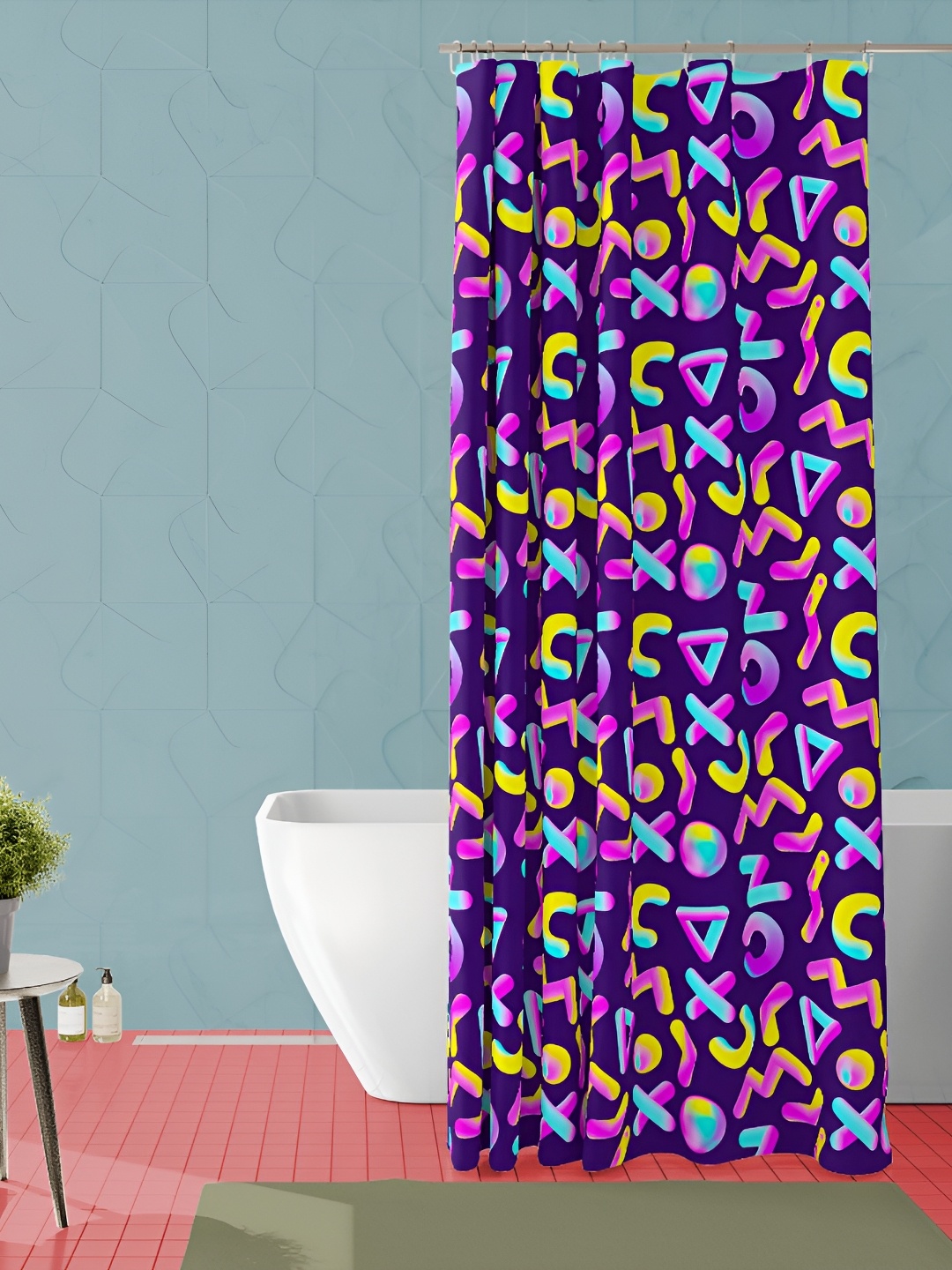 

ArtzFolio Purple & Yellow Printed Waterproof Shower Curtain