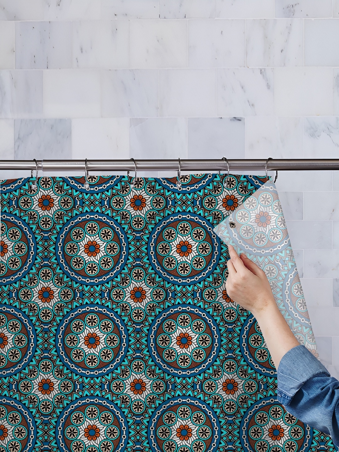 

ArtzFolio Single Piece Waterproof Polyester Shower Curtain, Multi