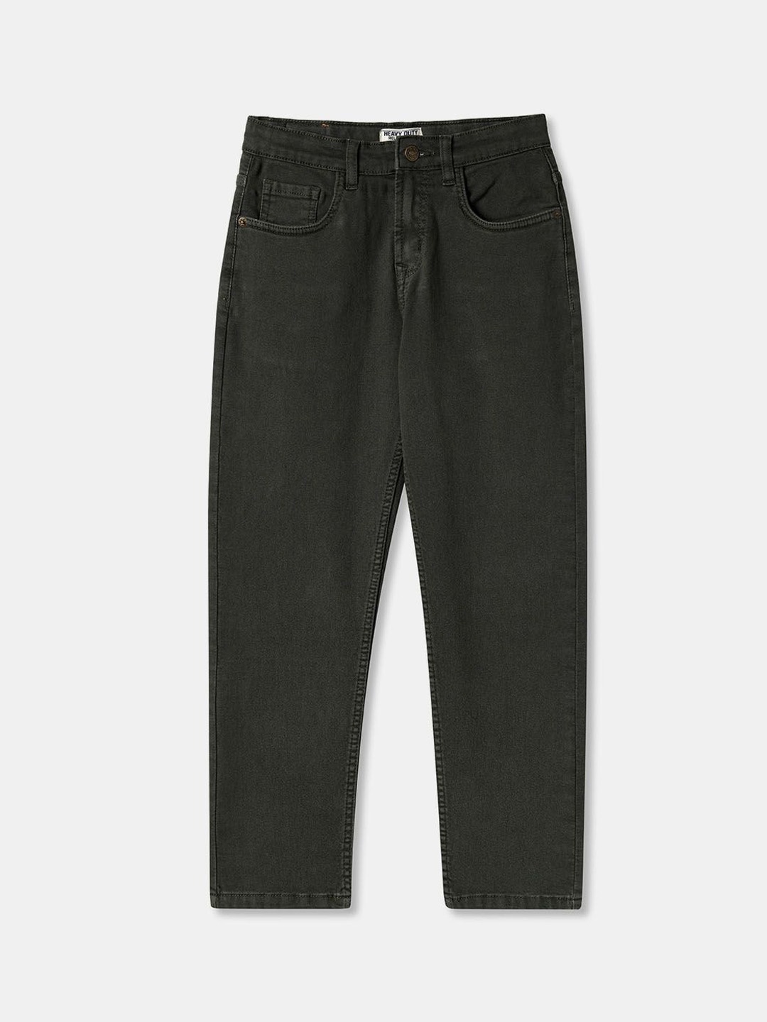 

R&B Boys Mid-Rise Straight Fit Jeans, Olive