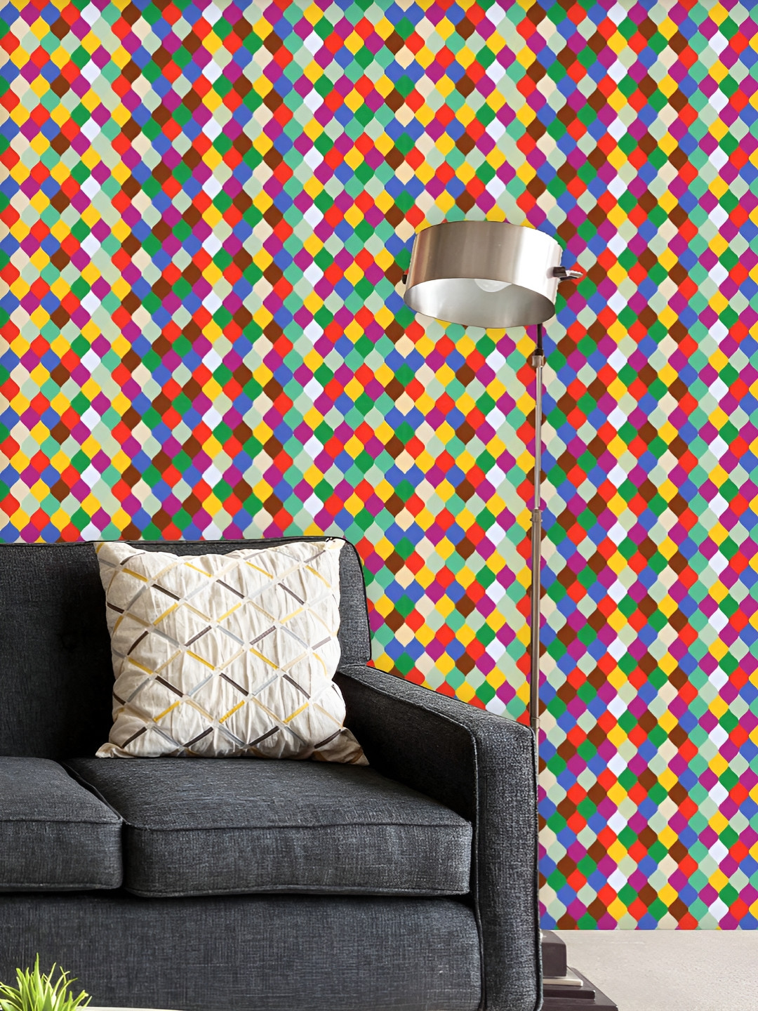 

ArtzFolio Printed UV-Resistant Anti-Bacterial Abstract Geometry Peel & Stick Wallpaper, Multi