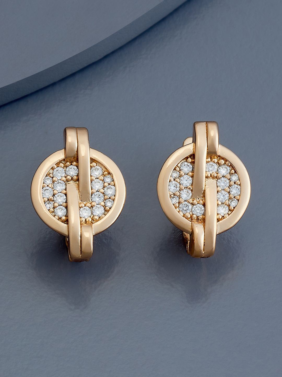 

Kushal's Fashion Jewellery Rose Gold-Plated Zircon Circular Studs