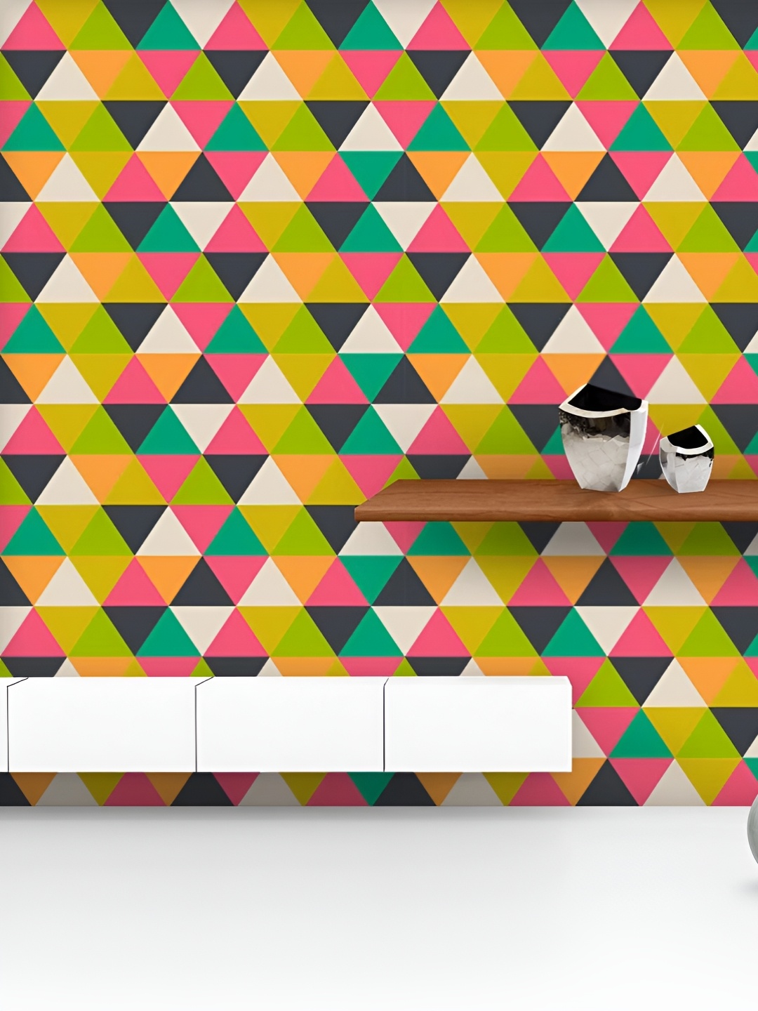 

ArtzFolio Printed UV-Resistant Anti-Bacterial Retro Geometric Peel & Stick Wallpaper, Multi