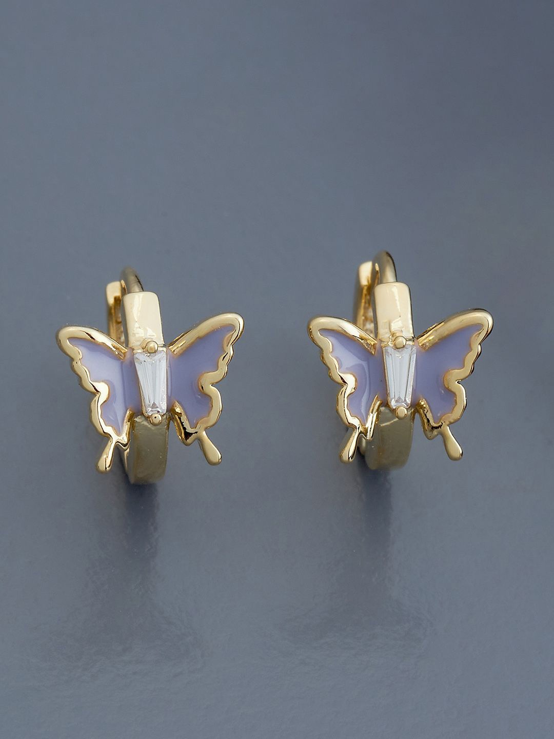 

Kushal's Fashion Jewellery Gold-Plated Zircon Classic Hoop Earrings