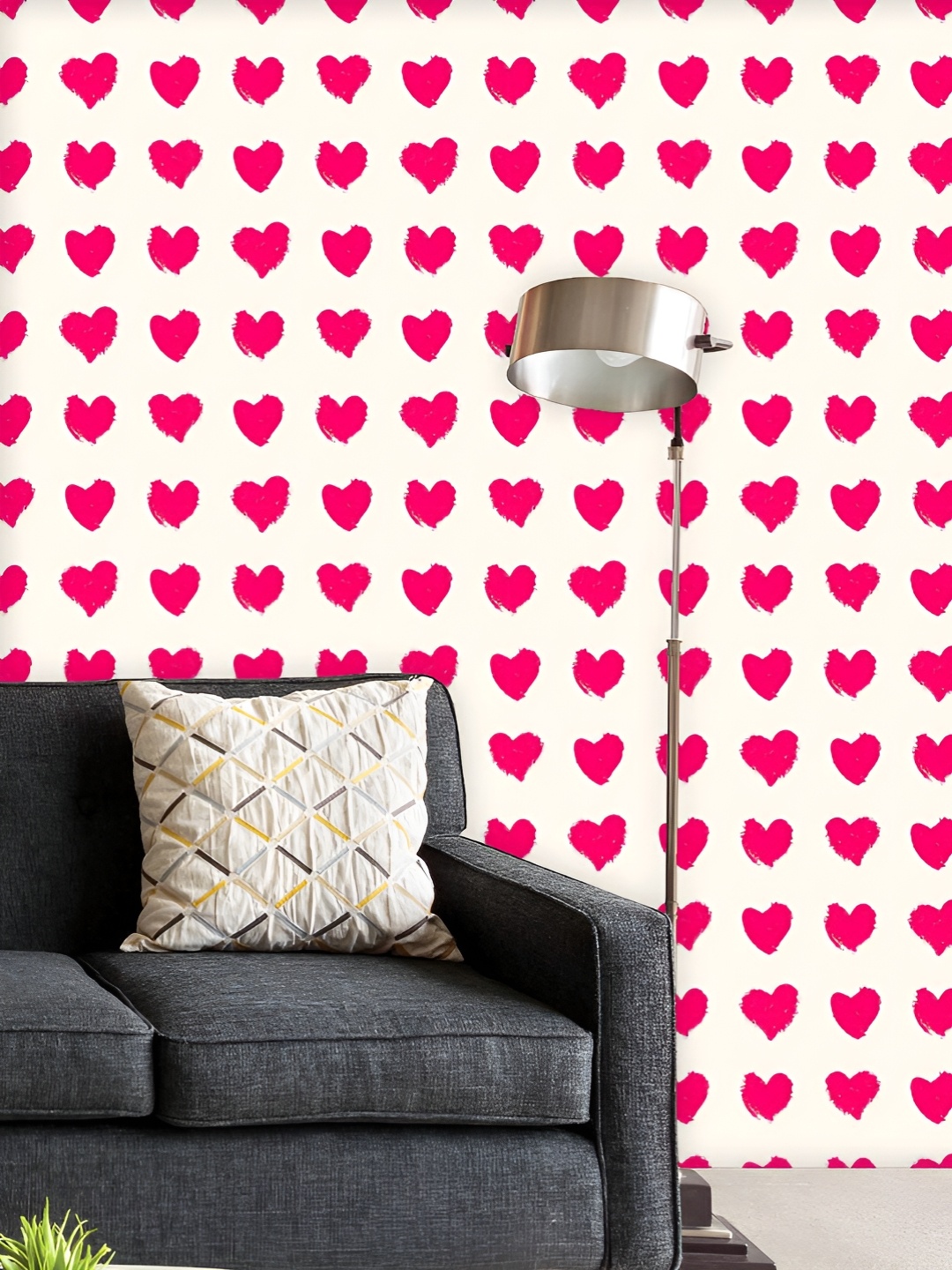 

ArtzFolio Printed UV-Resistant Anti-Bacterial Valentine Hearts Pattern Peel & Stick Wallpaper, Multi