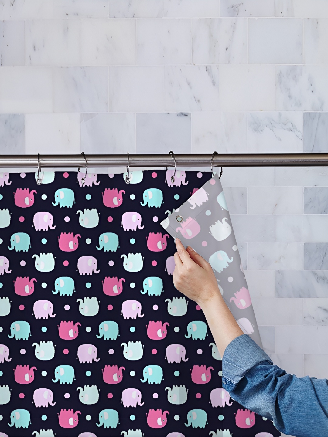 

ArtzFolio Single Piece Waterproof Polyester Shower Curtain, Multi