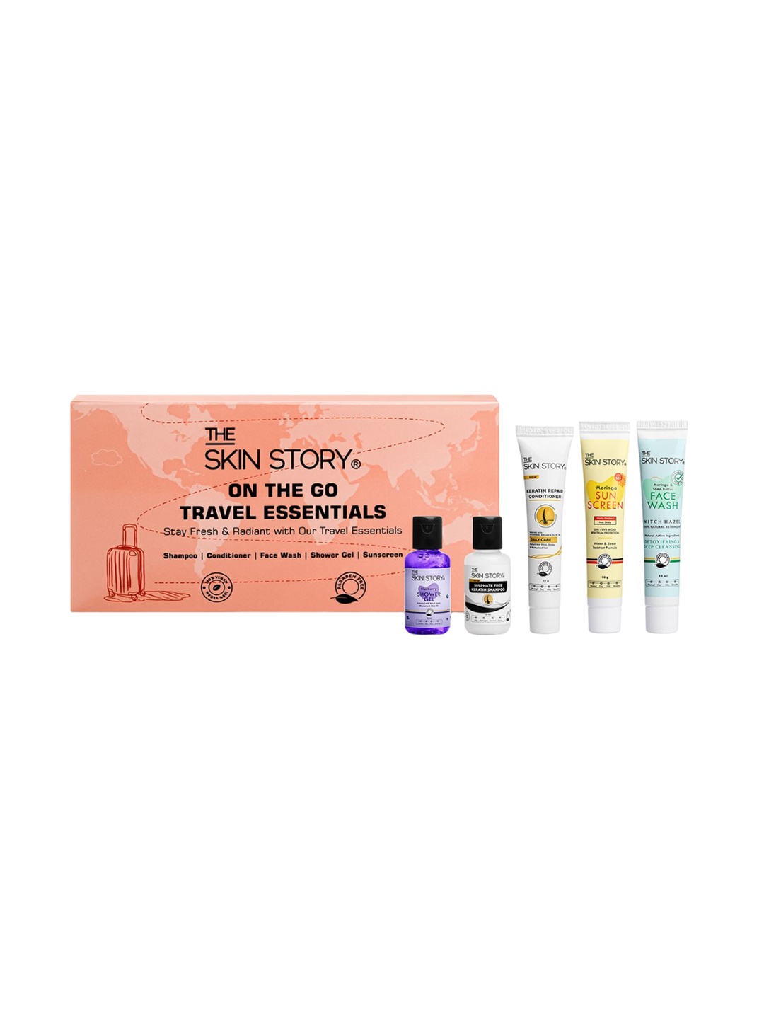

THE SKIN STORY On-The-Go Travel Kit Bath & Body Pack, Pink