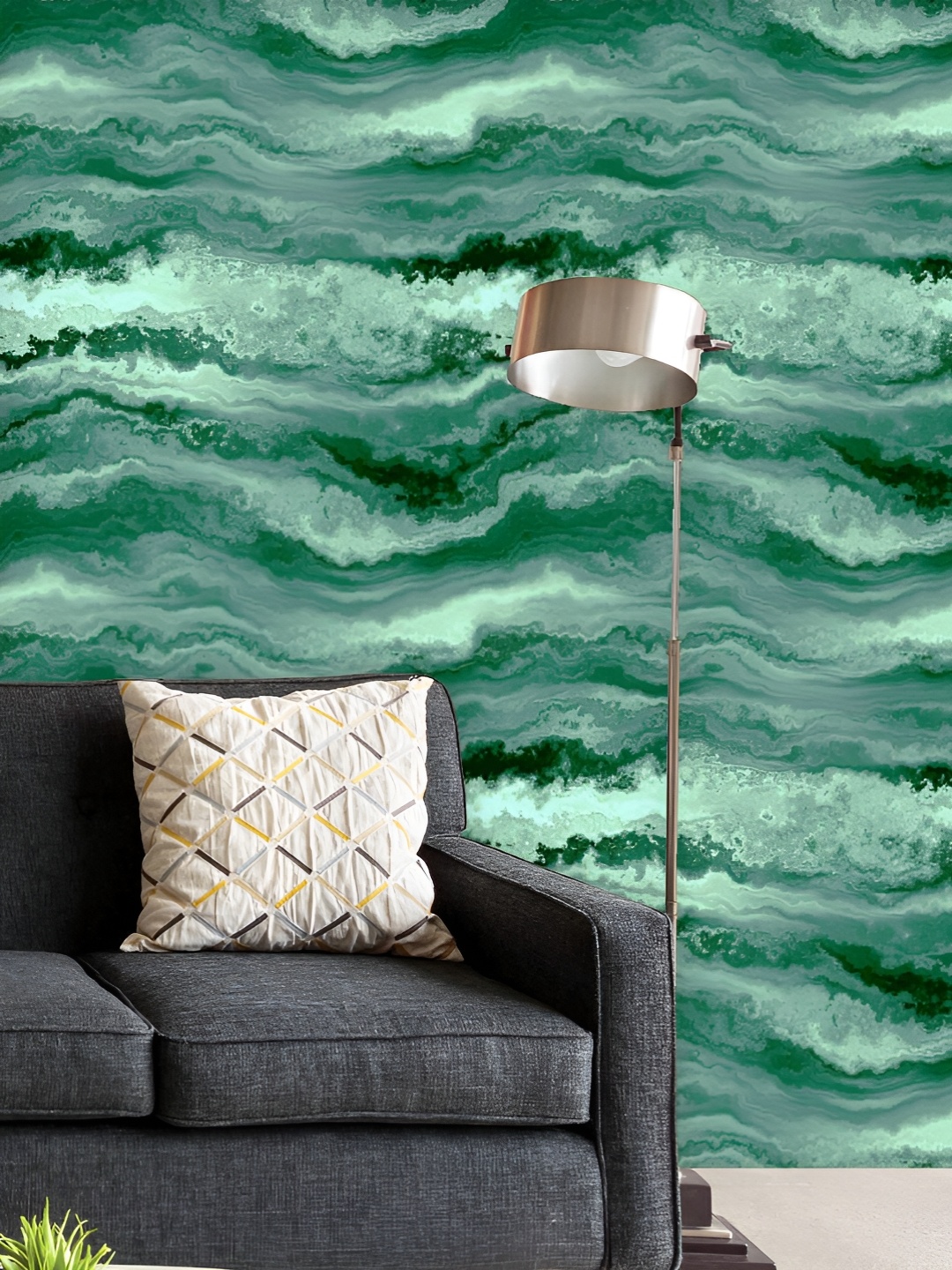 

ArtzFolio Printed UV-Resistant Anti-Bacterial Malachite Texture Pattern Peel & Stick Wallpaper, Multi