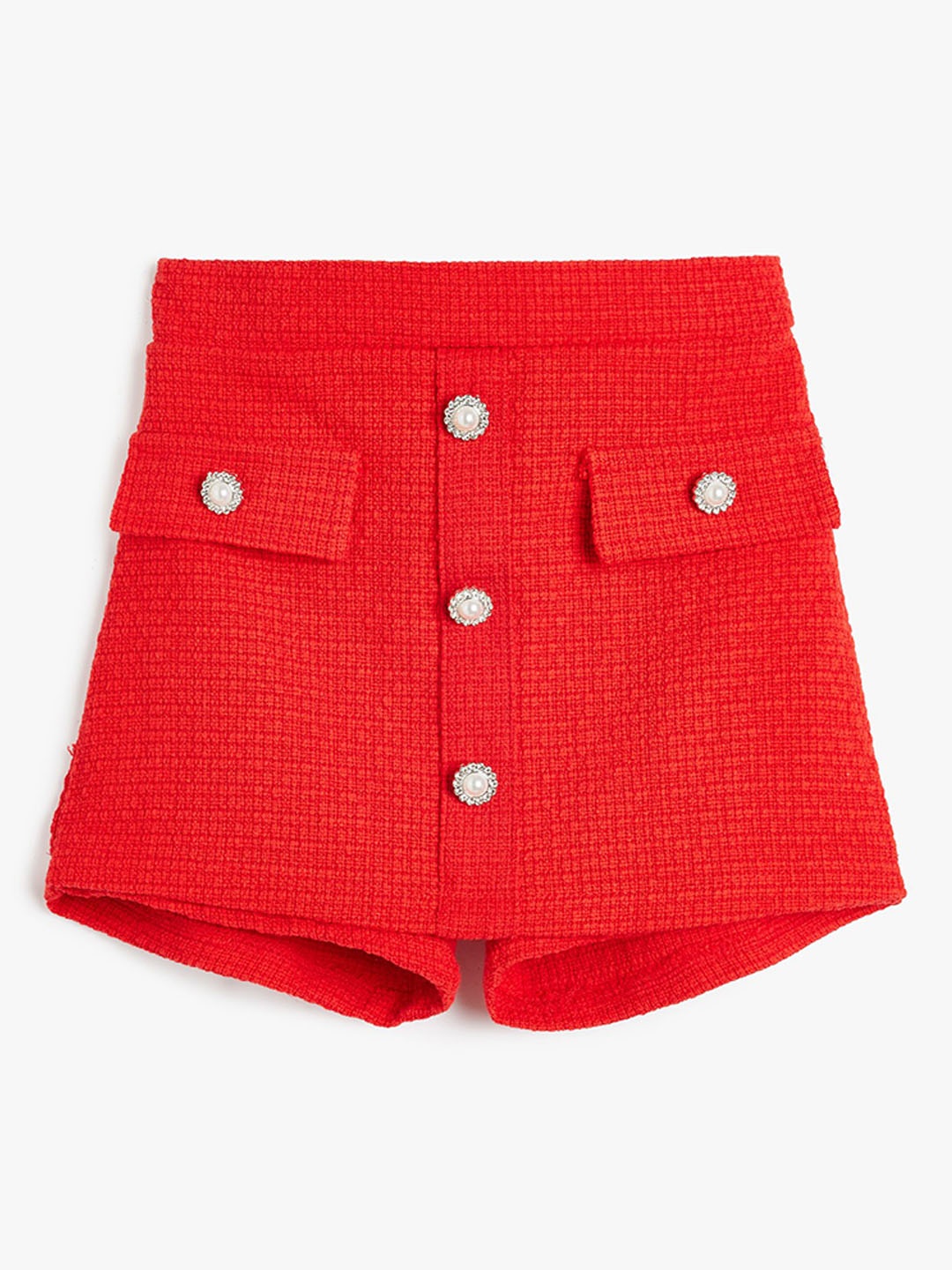 

Koton Girls Mid-Rise Hot Pants Shorts, Red