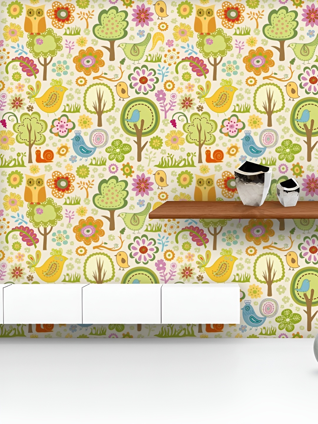 

ArtzFolio Printed UV-Resistant Anti-Bacterial Chirpy Bird Peel & Stick Wallpaper, Multi