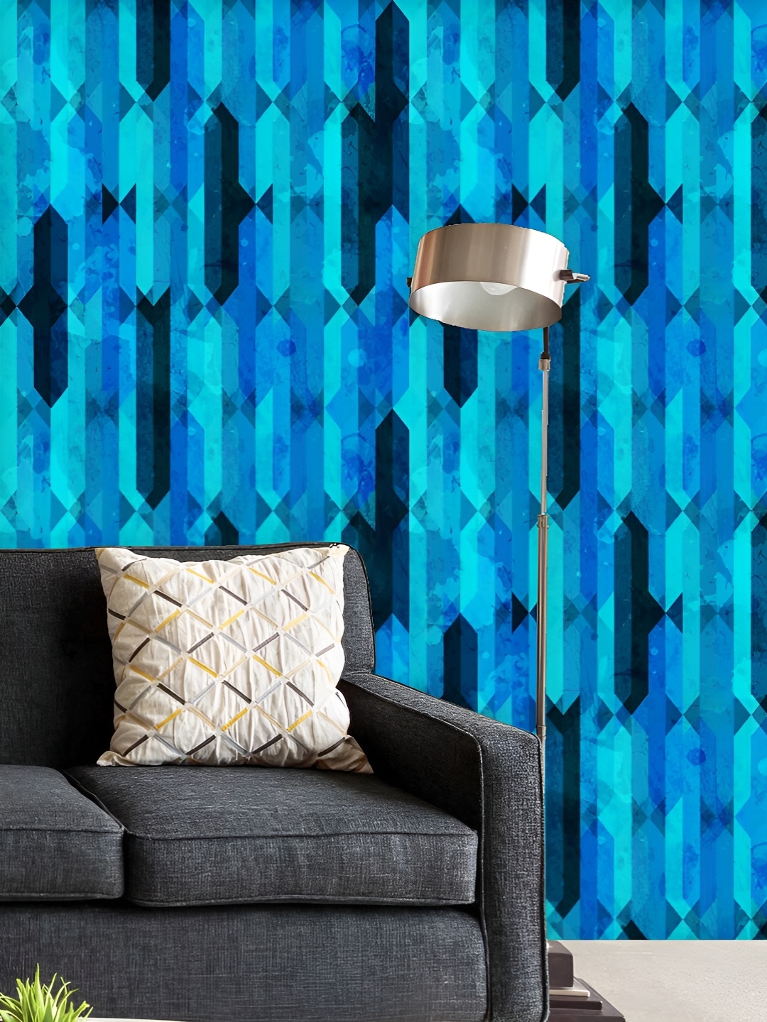 

ArtzFolio Printed UV-Resistant Anti-Bacterial Blue Crystal Peel & Stick Wallpaper, Multi