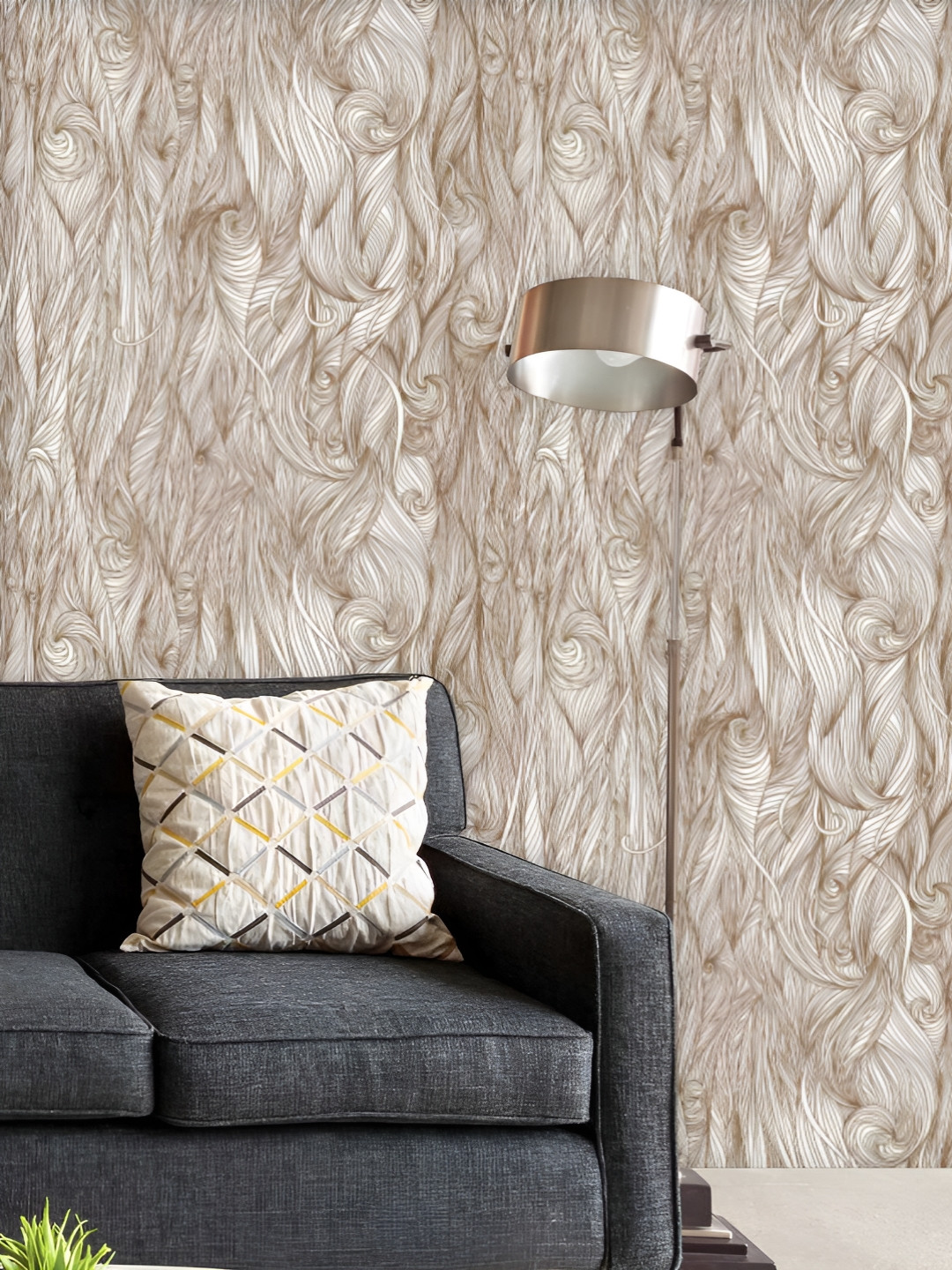 

ArtzFolio Printed UV-Resistant Anti-Bacterial Background Waves Peel & Stick Wallpaper, Multi