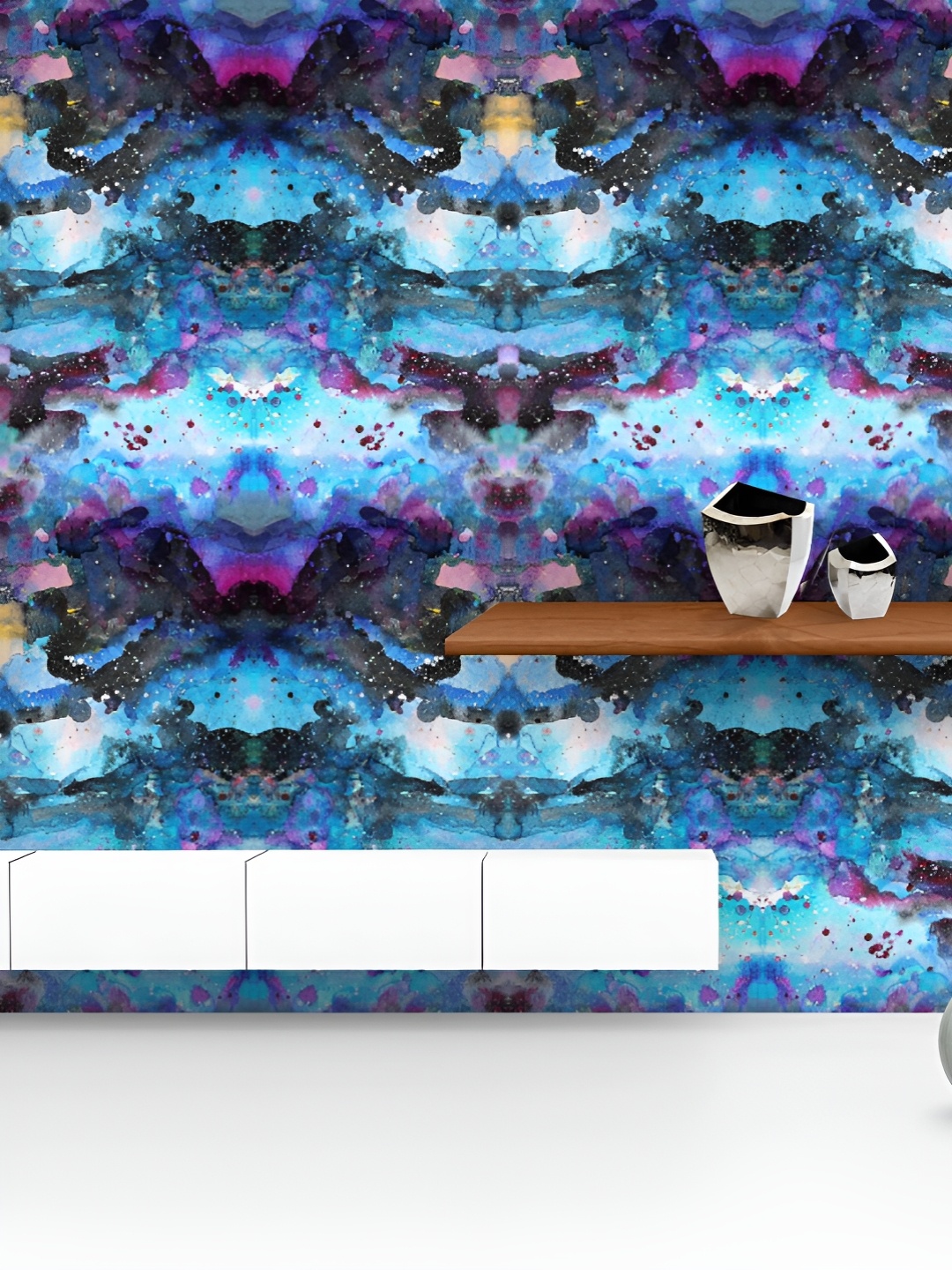 

ArtzFolio Printed UV-Resistant Anti-Bacterial Psychedelic Modern Art Peel & Stick Wallpaper, Multi