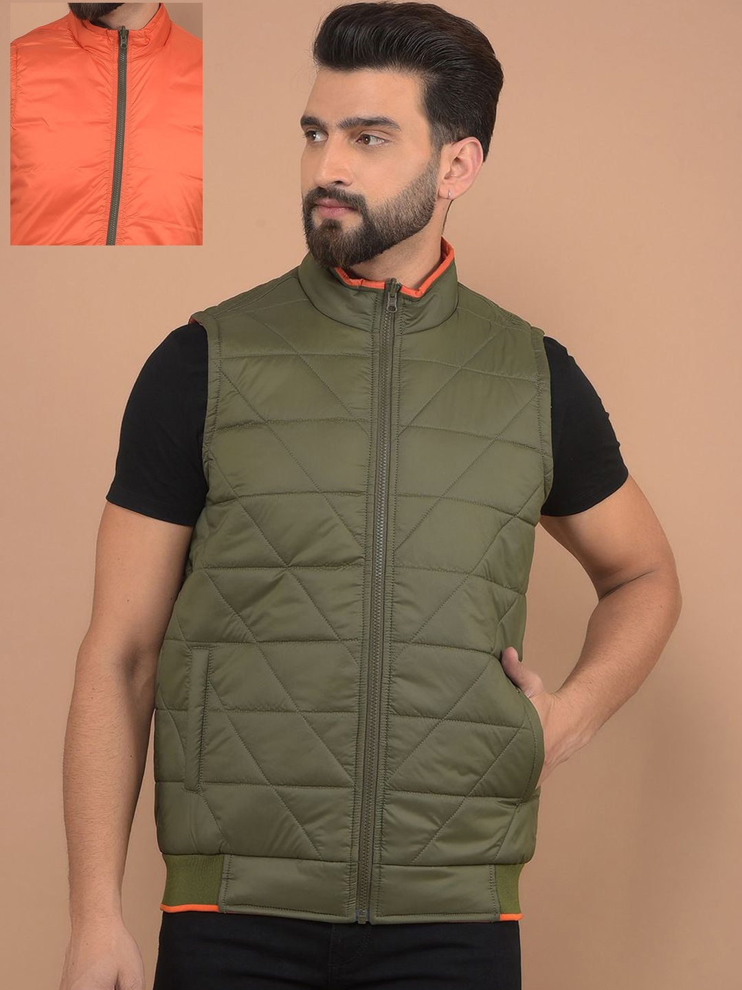 

Canary London Men Reversible Puffer Jacket, Olive