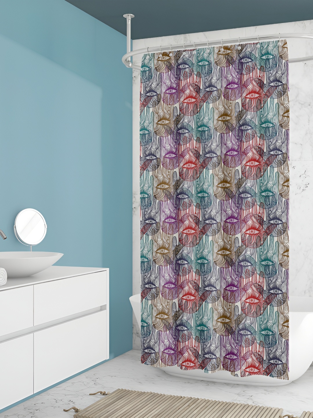 

ArtzFolio White & Pink Printed Shower Curtains