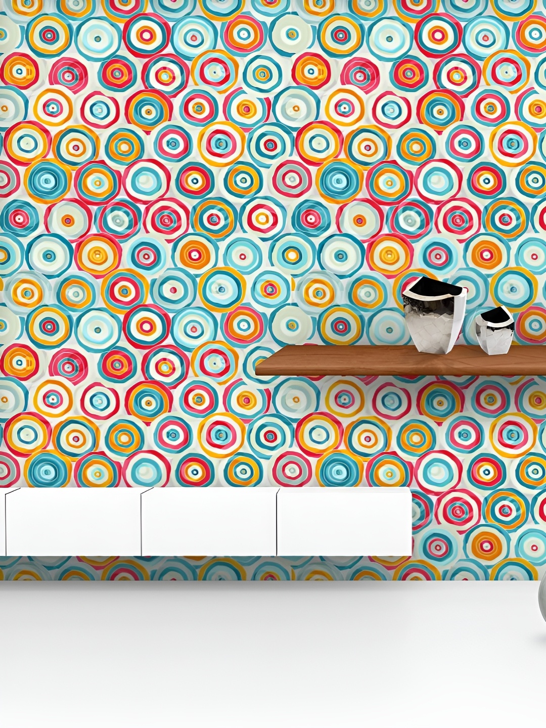 

ArtzFolio Printed UV-Resistant Anti-Bacterial Psychedelic Style Peel & Stick Wallpaper, Multi