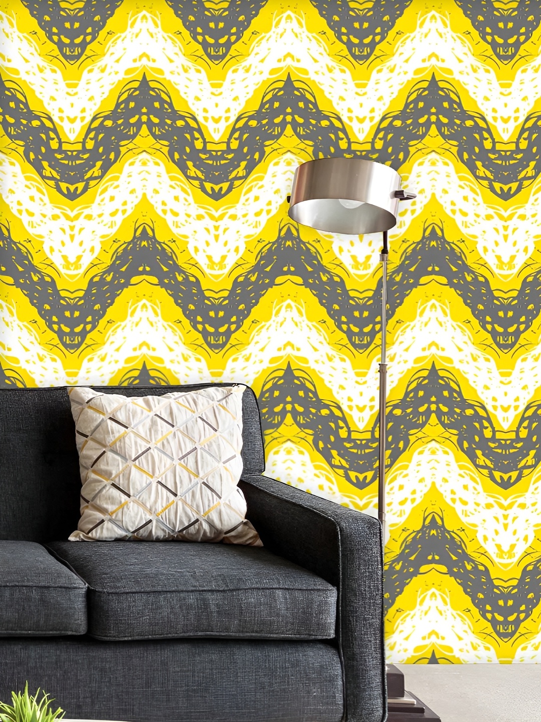 

ArtzFolio Printed UV-Resistant Anti-Bacterial Brushed Zigzag Peel & Stick Wallpaper, Multi