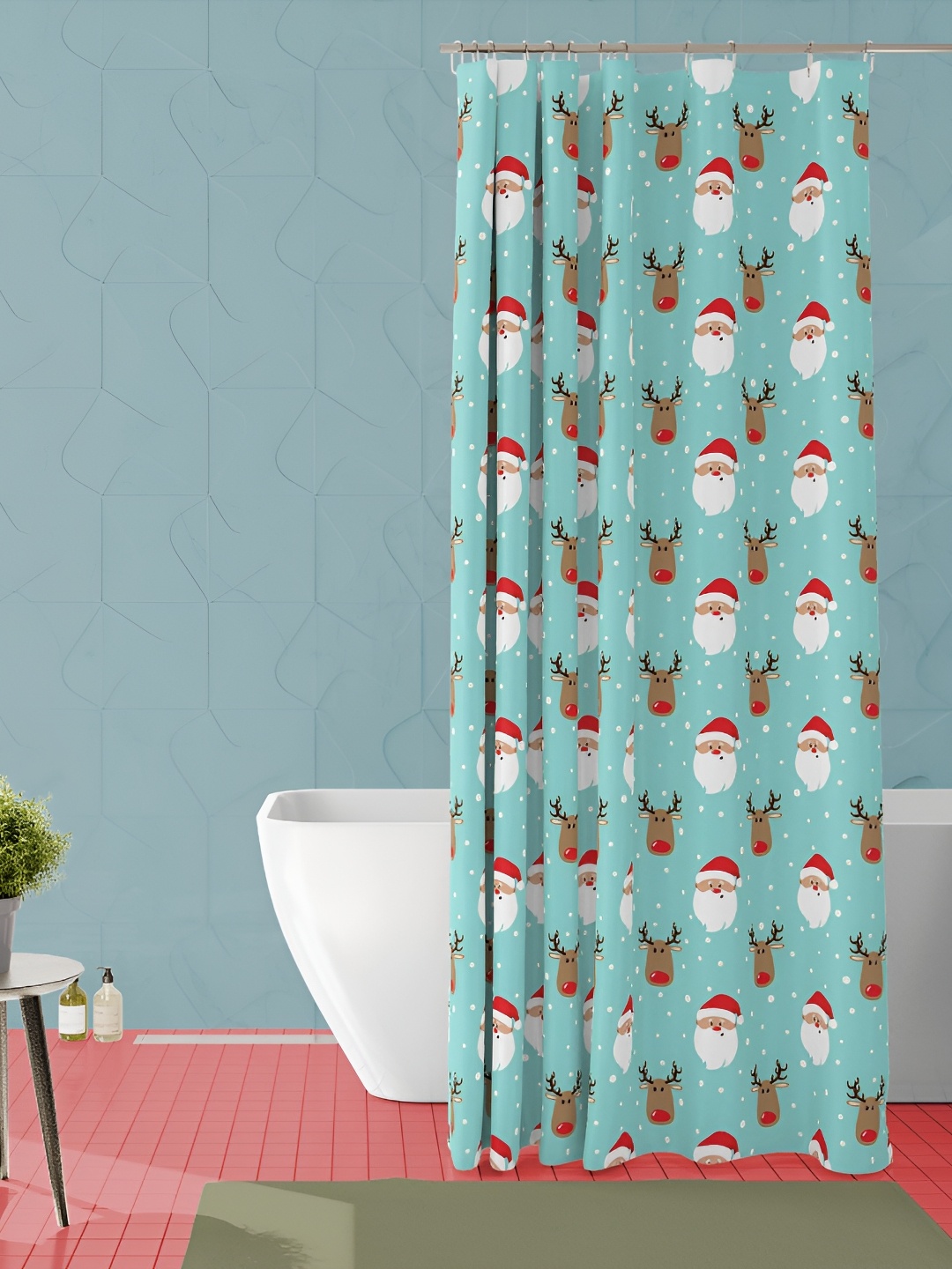

ArtzFolio Blue & White Printed Waterproof Shower Curtains
