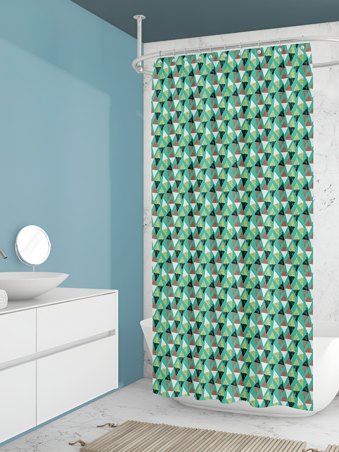 

ArtzFolio Green & Red Printed Waterproof Shower Curtains