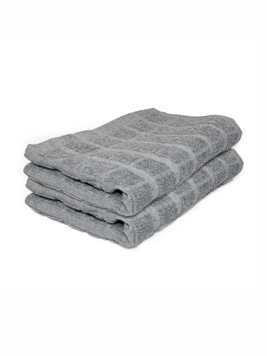 

PRAKARTIK Grey 2 Pieces Striped Cotton Kitchen Towels