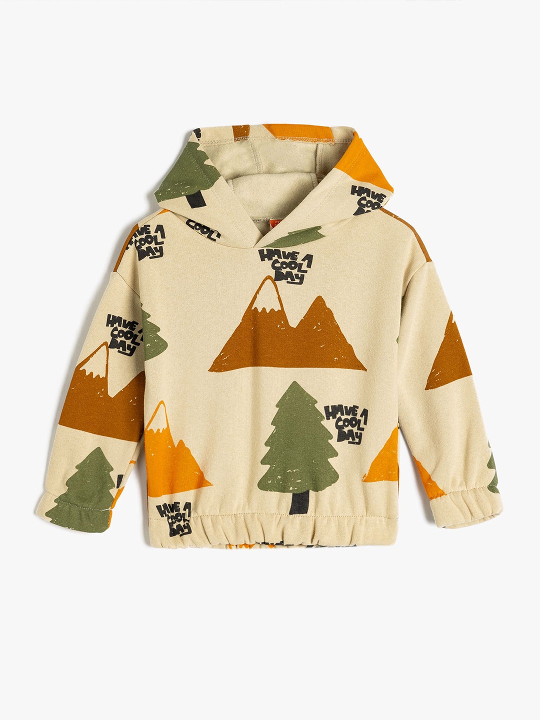 

Koton Boys Abstract Printed Hooded Sweatshirt, Grey