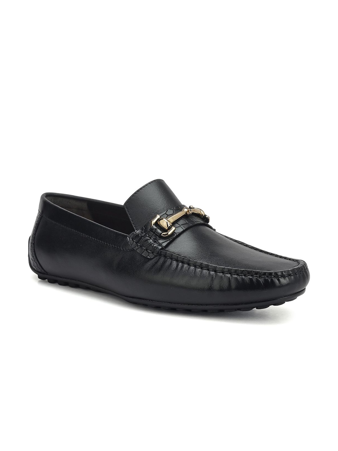 

ROSSO BRUNELLO Men Leather Formal Loafers, Black