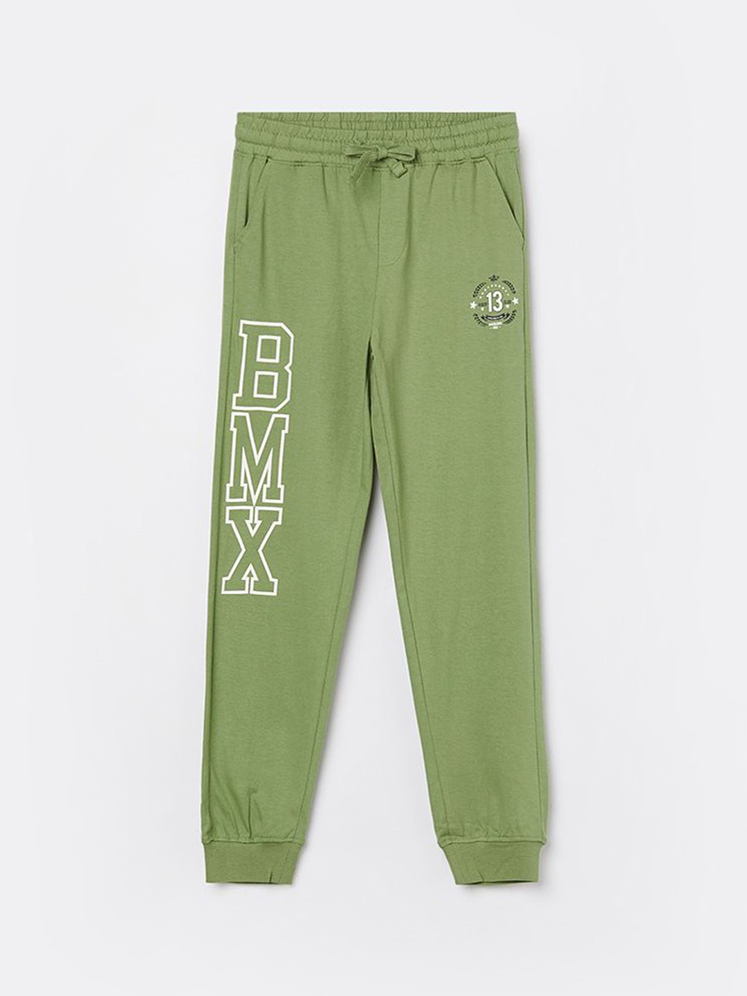 

Fame Forever by Lifestyle Boys Typography Pure Cotton Regular Fit Mid Rise Joggers, Olive