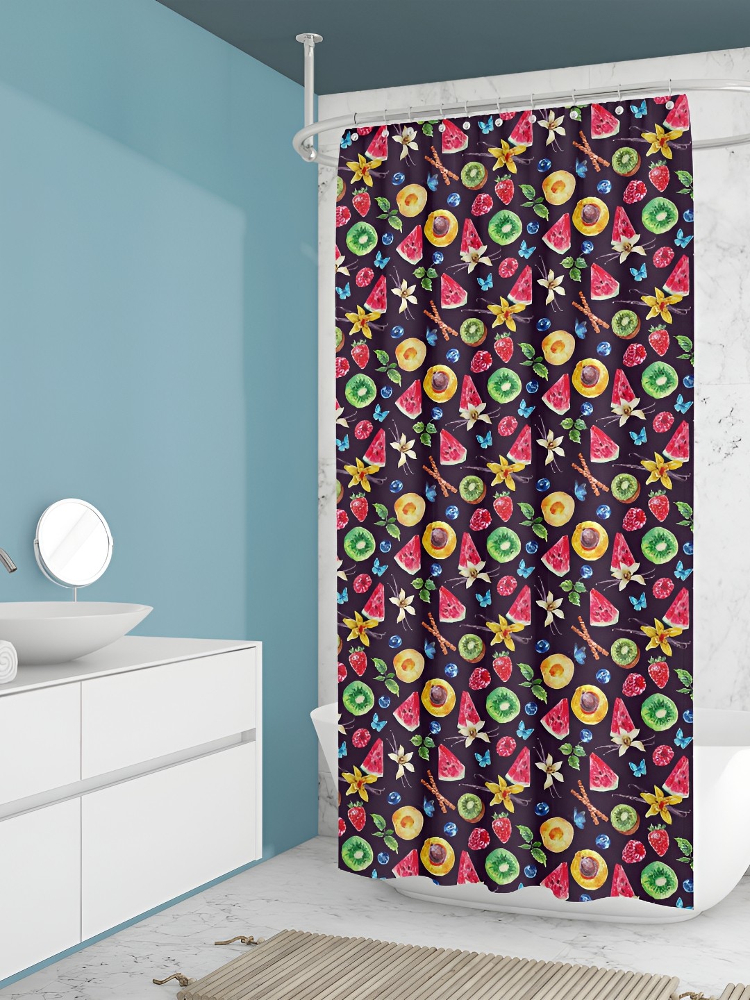 

ArtzFolio Black Printed Water Proof Shower Curtain