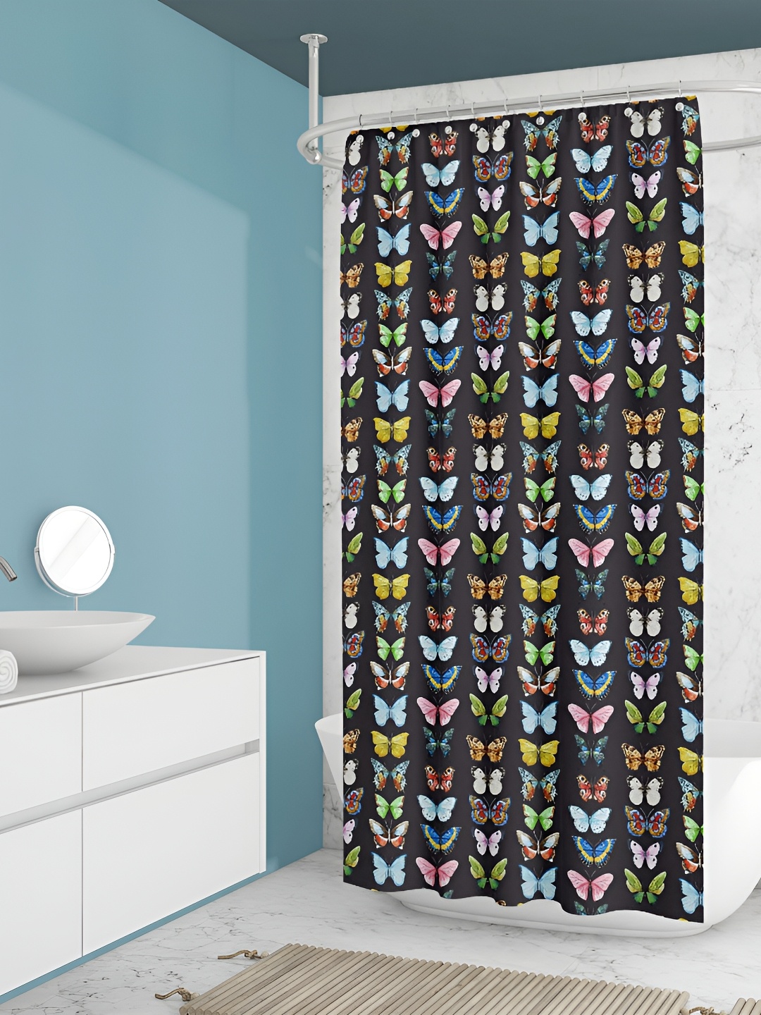 

ArtzFolio Black & Green Printed Waterproof Shower Curtains