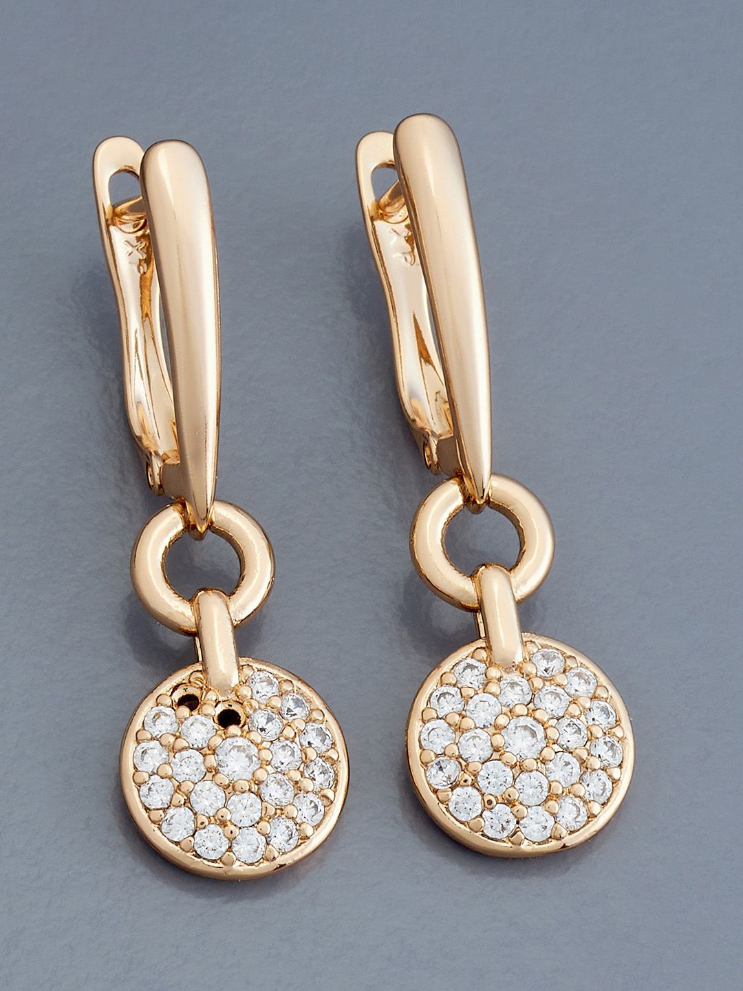 

Kushal's Fashion Jewellery Gold Plated Zircon Studded Circular Hoop Earrings