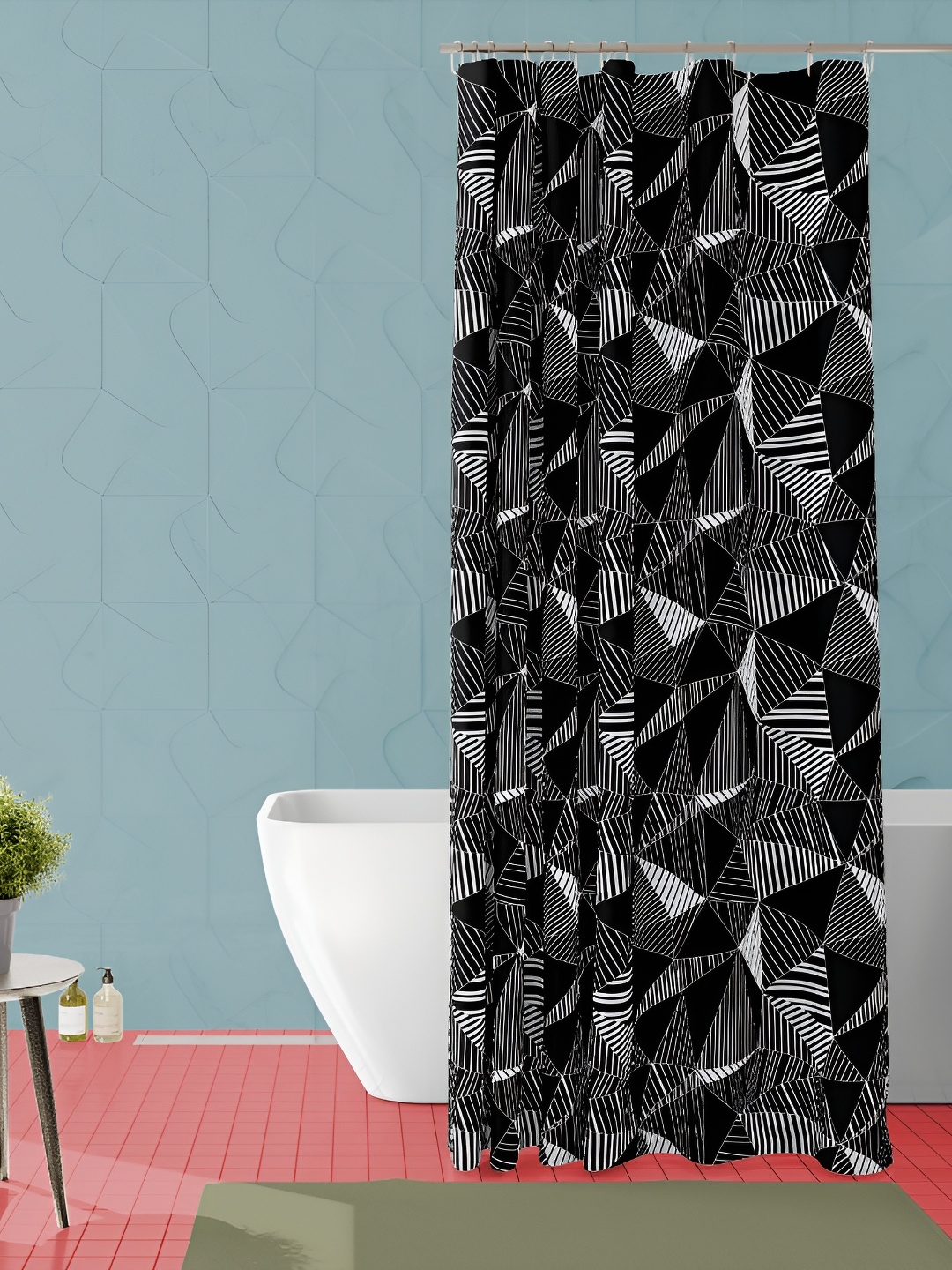 

ArtzFolio Black & White Printed Waterproof Shower Curtain