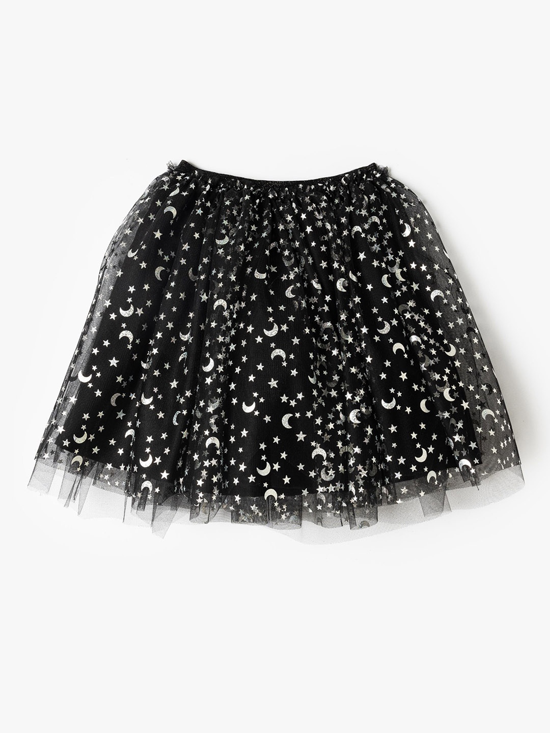 

Koton Girls Abstract Printed A-Line Mini Skirt, Black