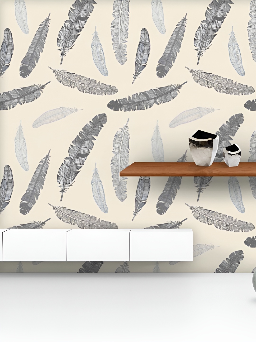 

ArtzFolio Printed UV-Resistant Anti-Bacterial FeatheryPeel & Stick Wallpaper, Multi
